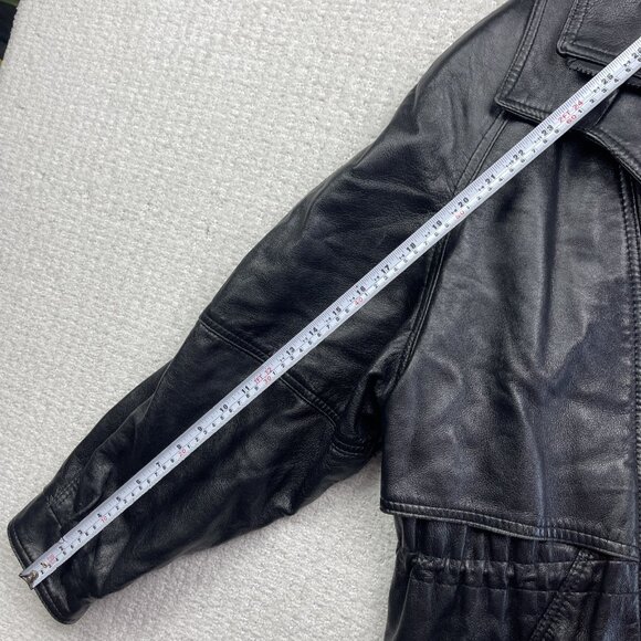 VTG Gabriel Collection Leather Black Utility Jacket Coat Men Sz L Canada Made - Picture 7 of 12